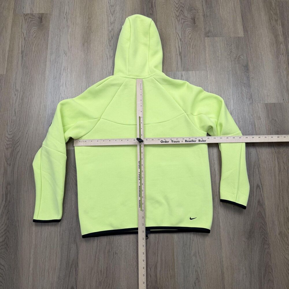 Nike Hoodie Mens Medium Neon Volt Yellow Tech Fleece Full Zip Jacket Hooded - Picture 9 of 11